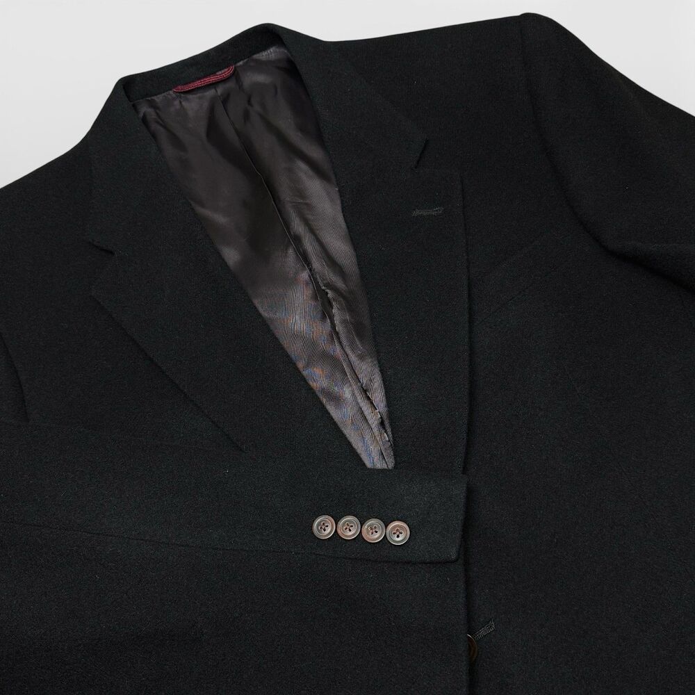 Vtg 100% Camel Hair Blazer Size 44 R Black Formal Event Career Business Wedding
